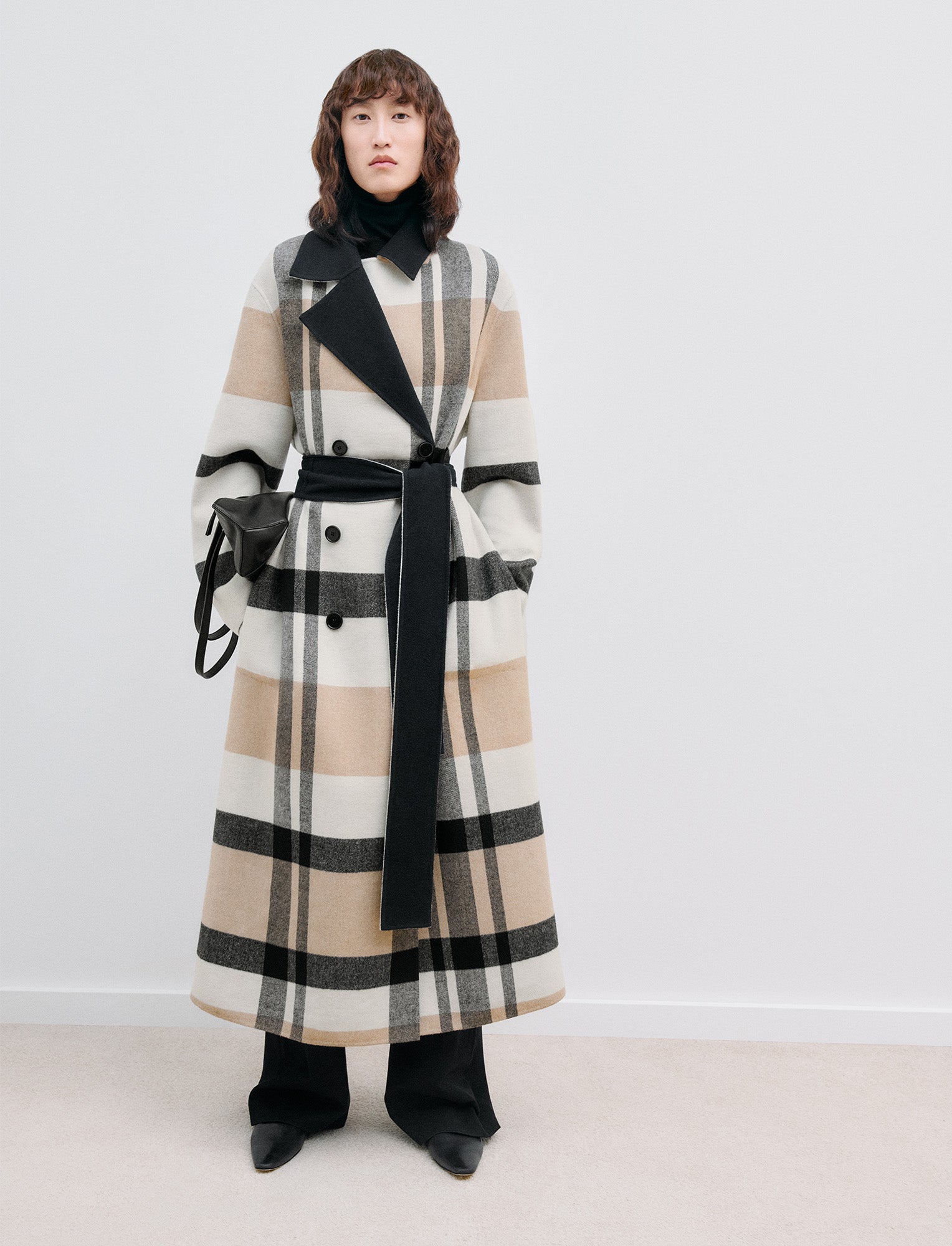 Merton Reversible Check Wool Coat