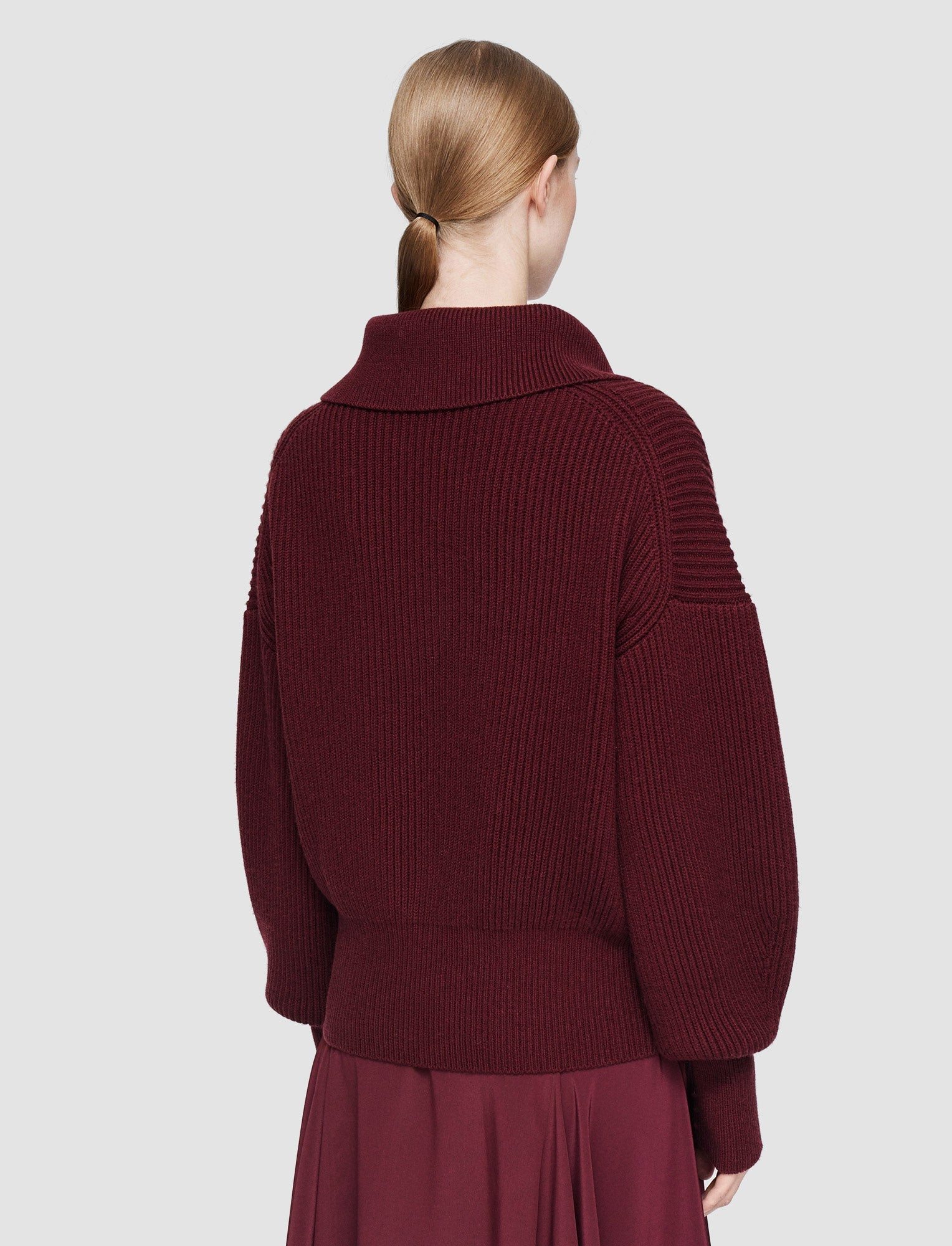 Light Cardigan Stitch Open Neck Jumper
