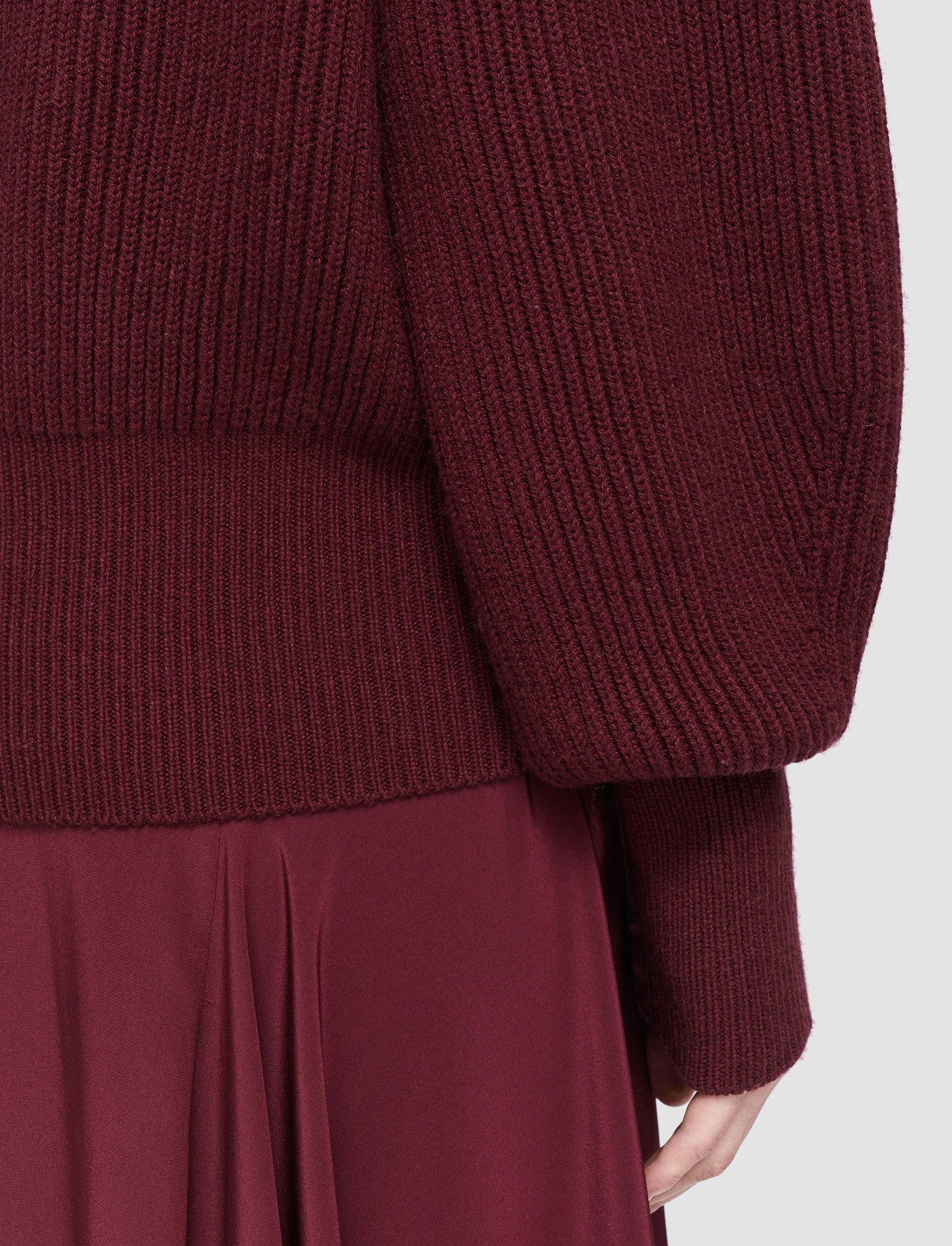 Light Cardigan Stitch Open Neck Jumper