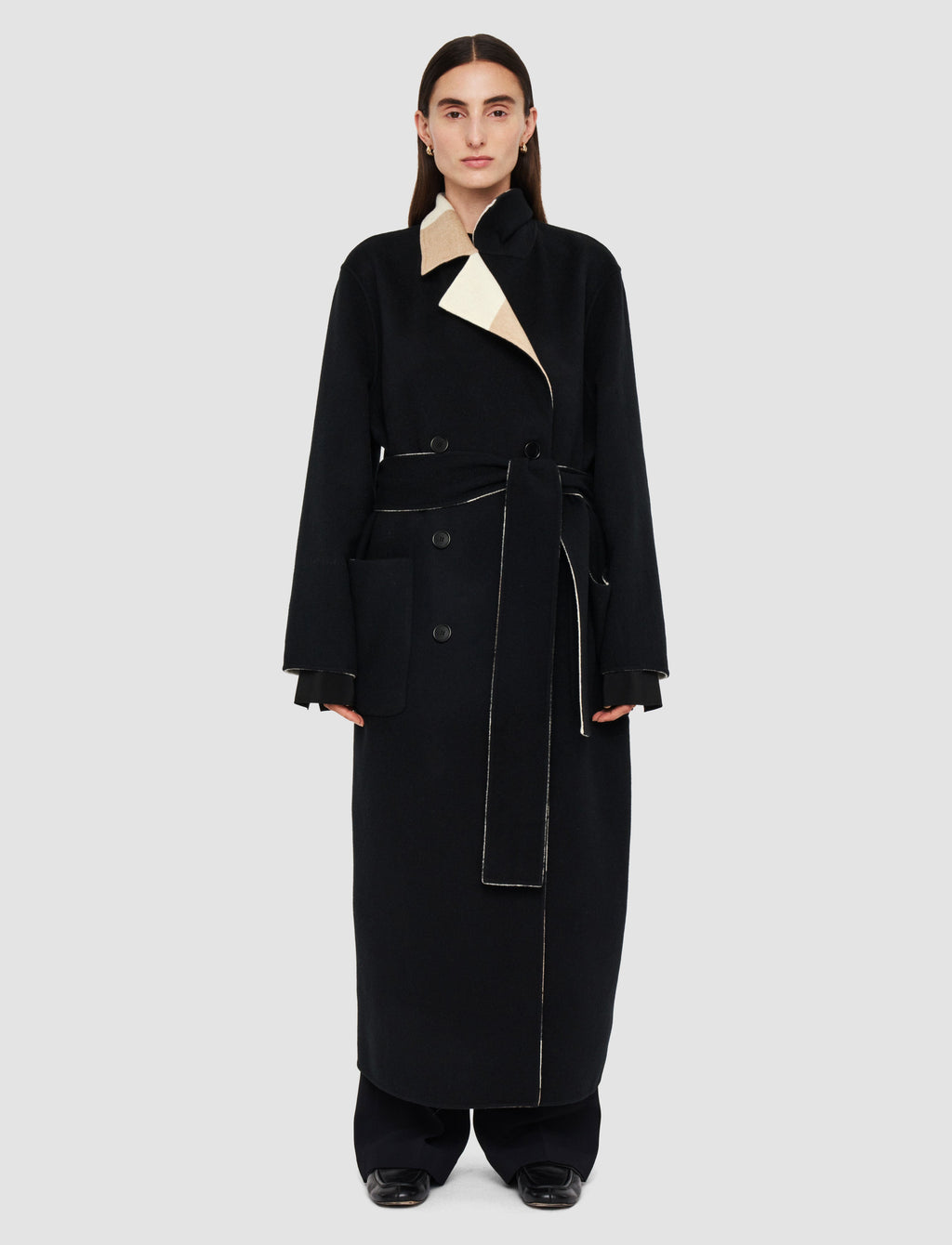 Merton Reversible Check Wool Coat